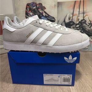 adidas Gazelle Spikeless Golf Shoes Mens 7.5, 8, 11, 13 IH2270 Grey Two White